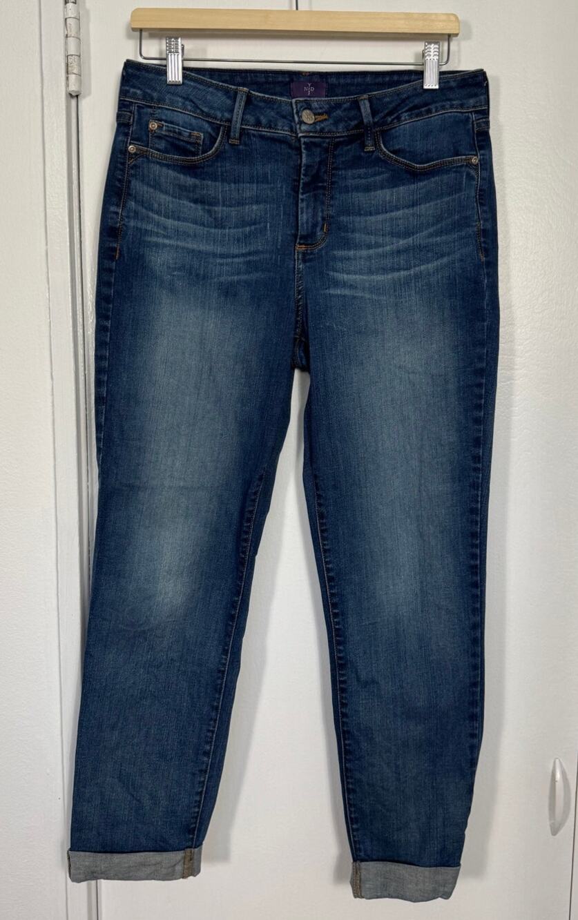NYDJ Boyfriend Jeans with Rolled Cuff Size 10